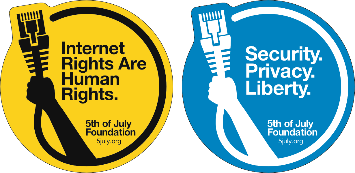 5July stickers yellow and blue